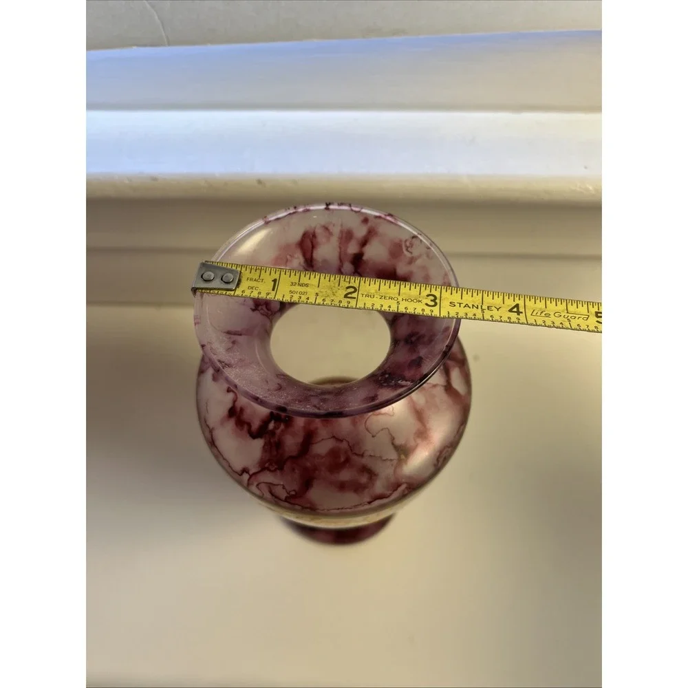 Vetro Esequito Segundo La Tecnica Del Maestro Di Murano Vase Italy 7.5
